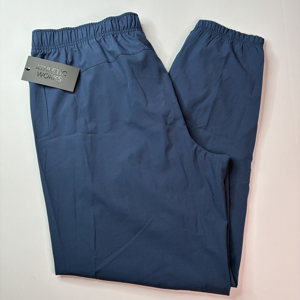 Athletic Works Men's Woven Joggers Sweatpants Size L (36-38) Blue Tapered Leg